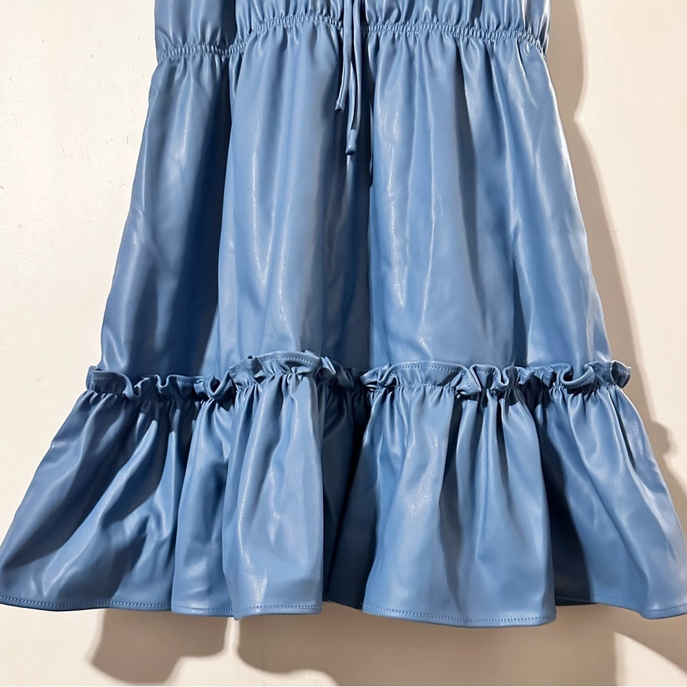 Olivia James The Label ‘Tinsley Faux Leather Dress in Topaz Leather - Size M NWT - Picture 4 of 15